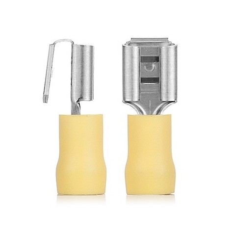 100 Faston Macho/Hembra Aislante Amarillo 6.3