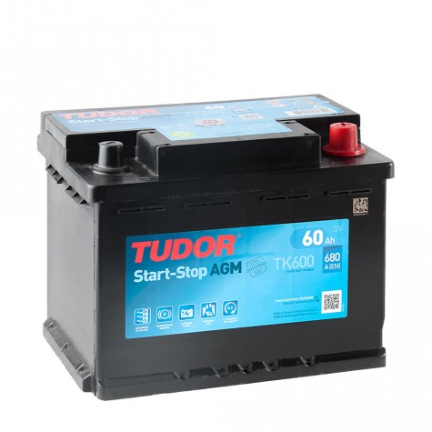 Batería Tudor Start&Stop AGM 60Ah +D 242x175x190