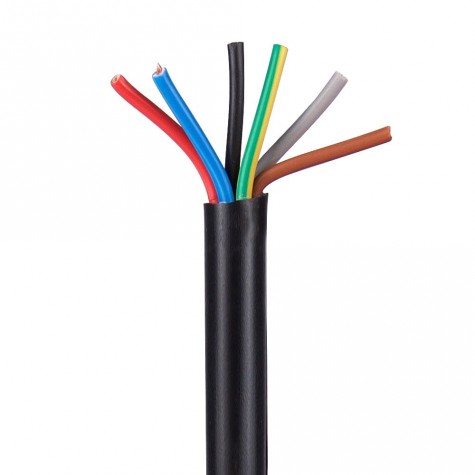 50m Cable Manguera Negro 6 hilos de 1mm2