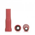 100 Terminales Cilíndricos Hembra PVC Rojo