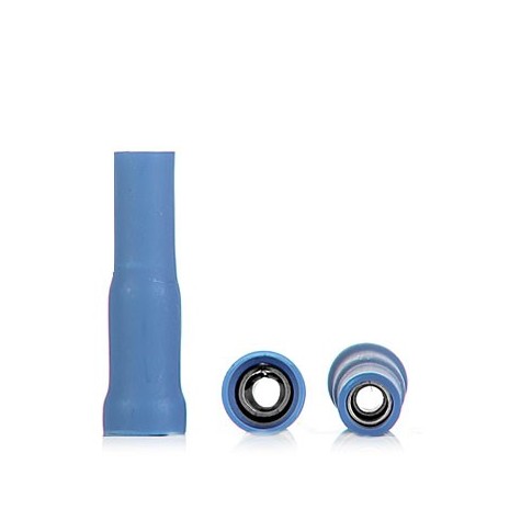 100 Terminales Cilíndricos Hembra PVC Azul