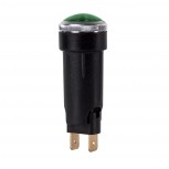 Luz Control Verde Faston Cristal Ø18mm T10